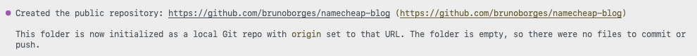 The newly created repository